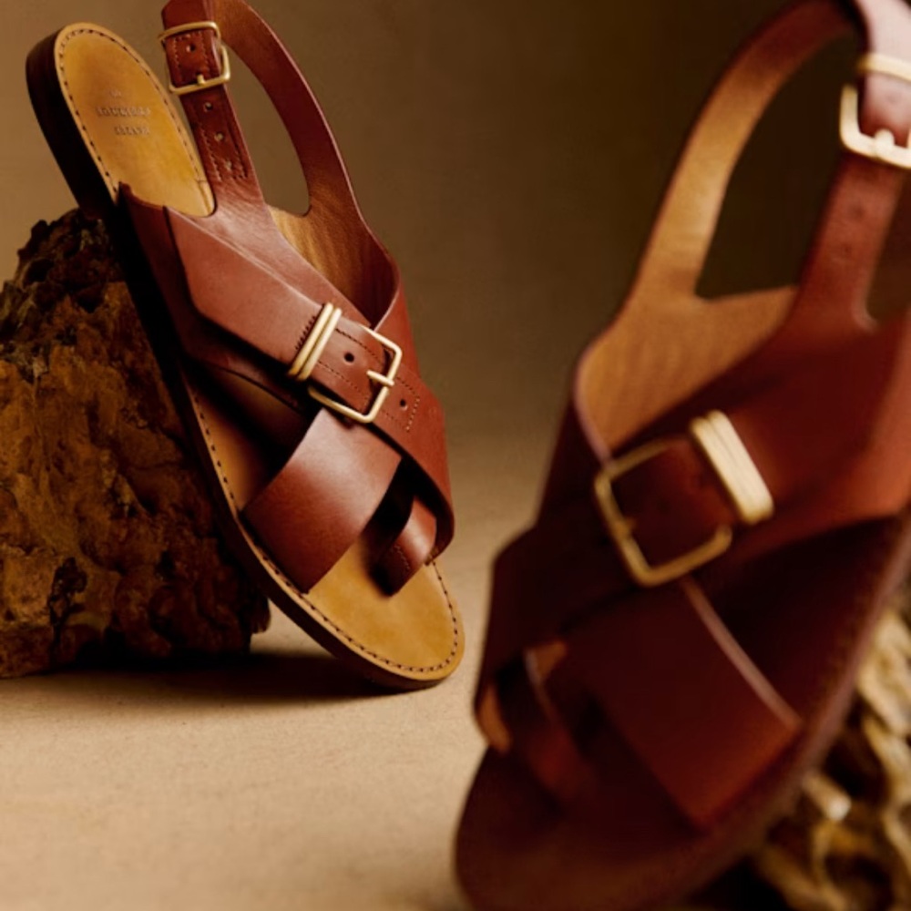 Sezane Brown Leather Sandals